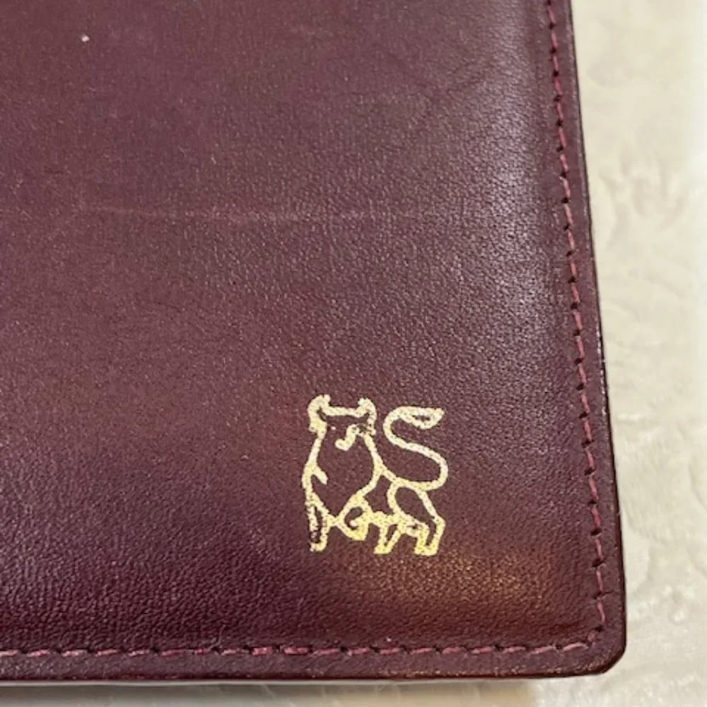 Warden-Brooks, Ltd Leather Burgundy Note Pad Small Book Cover Binder 6.5
